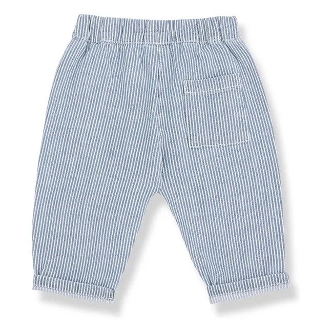 Pantalón de rayas de algodón orgánico Sineu | Azul Claro