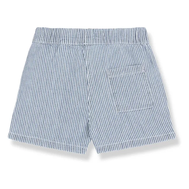 Bermudas vaqueras de rayas Andratx Algodón orgánico | Azul Claro