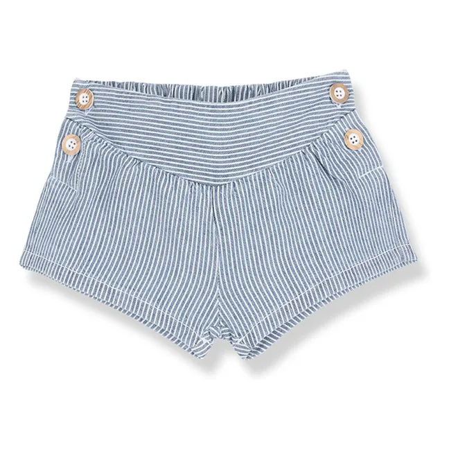 Denim Deia Organic Cotton Striped Shorts | Light Blue