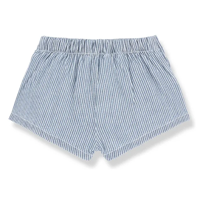 Short Denim Deia Rayé Coton Bio | Bleu Clair