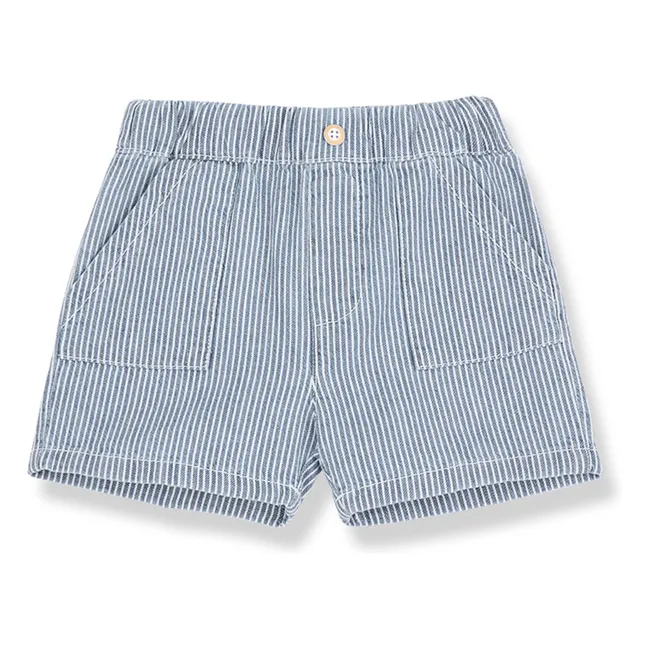 Bermuda Denim Andratx Rayé Coton Bio | Bleu Clair