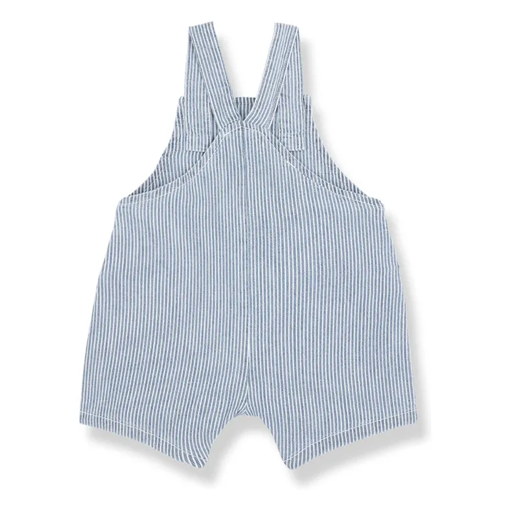 Striped Denim Talaies Organic Cotton Dungarees | Light Blue- Product image n°2