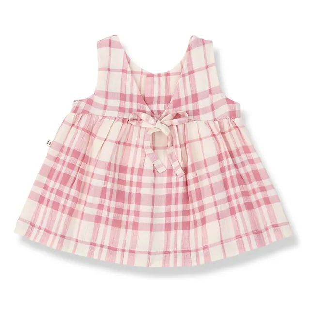Robe Aranella Carreaux Lin | Blush
