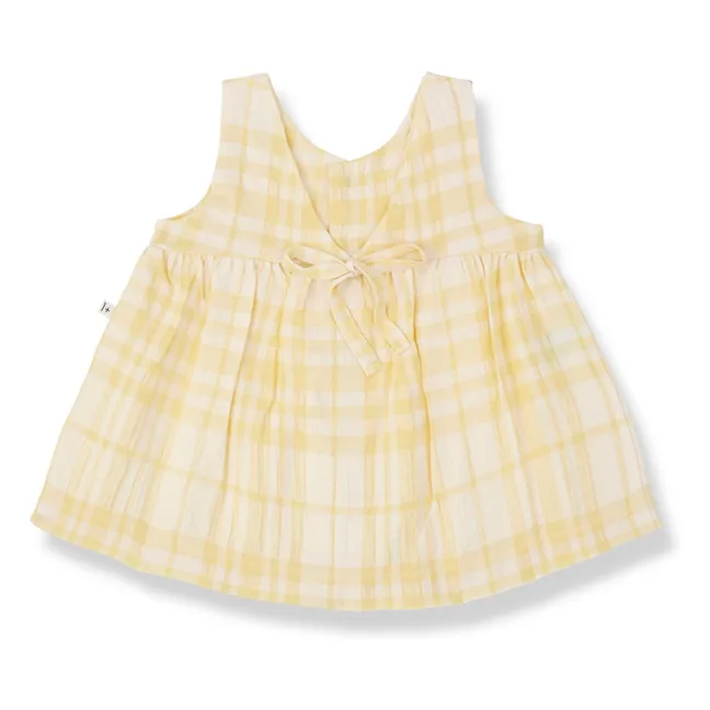 Robe Aranella Carreaux Lin | Jaune