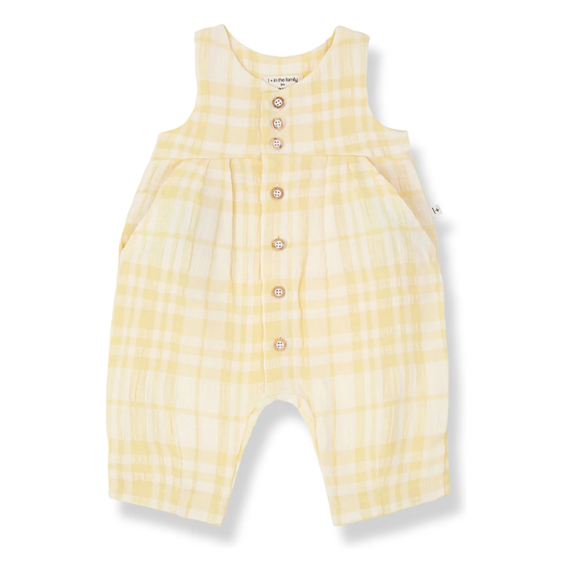 1+ In The Family Yellow Morera Linen Playsuit