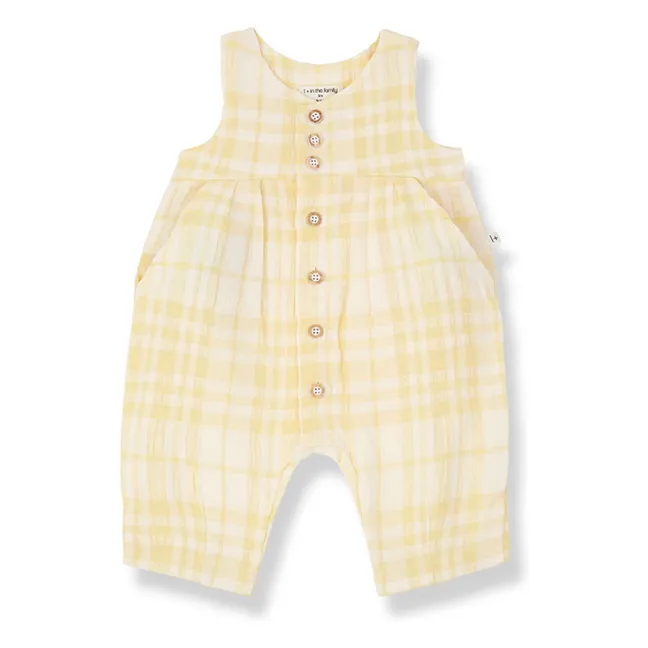 Jumpsuit Morera Kariert Leinen | Gelb