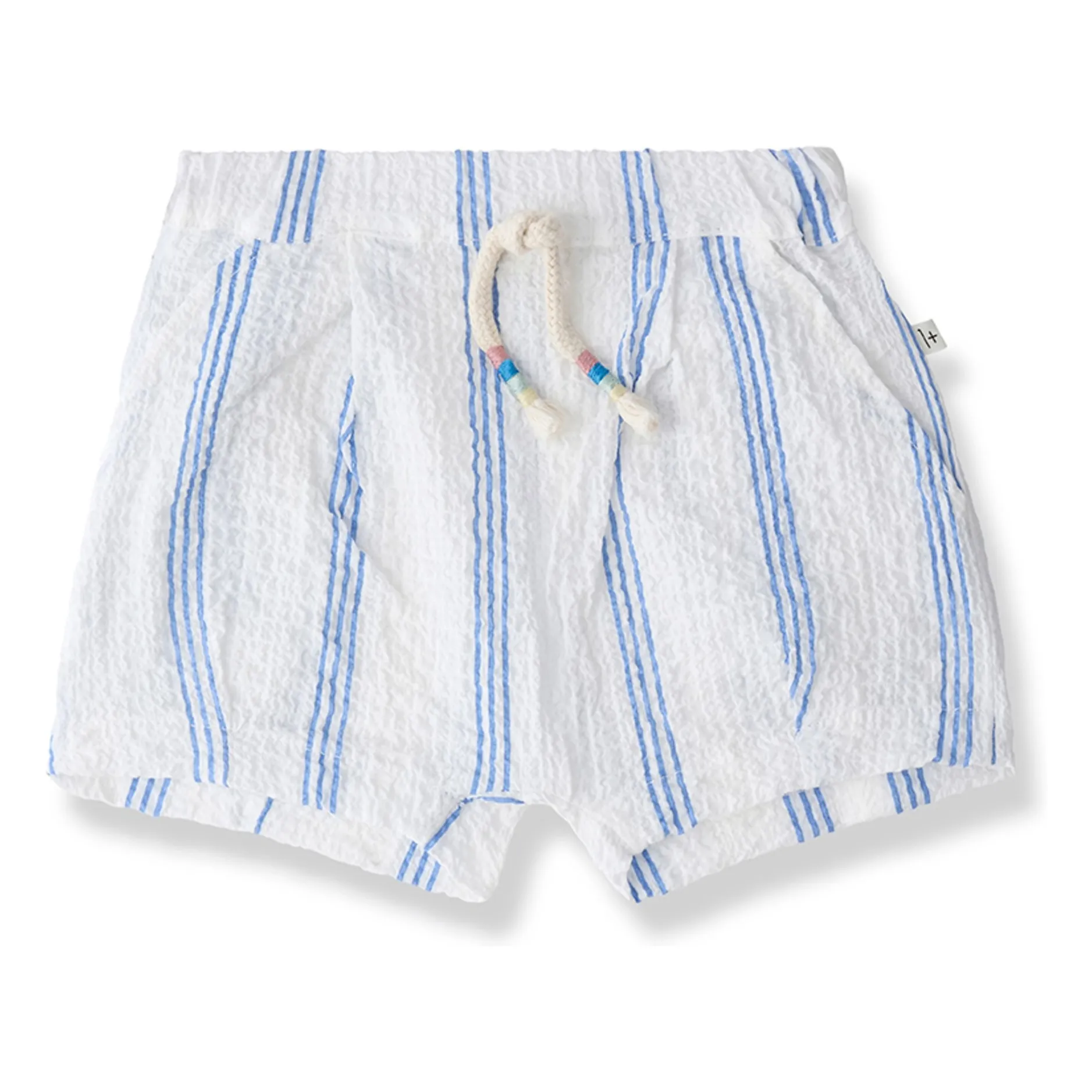 1+ In The Family Light Blue Conca Striped Bermuda Shorts
