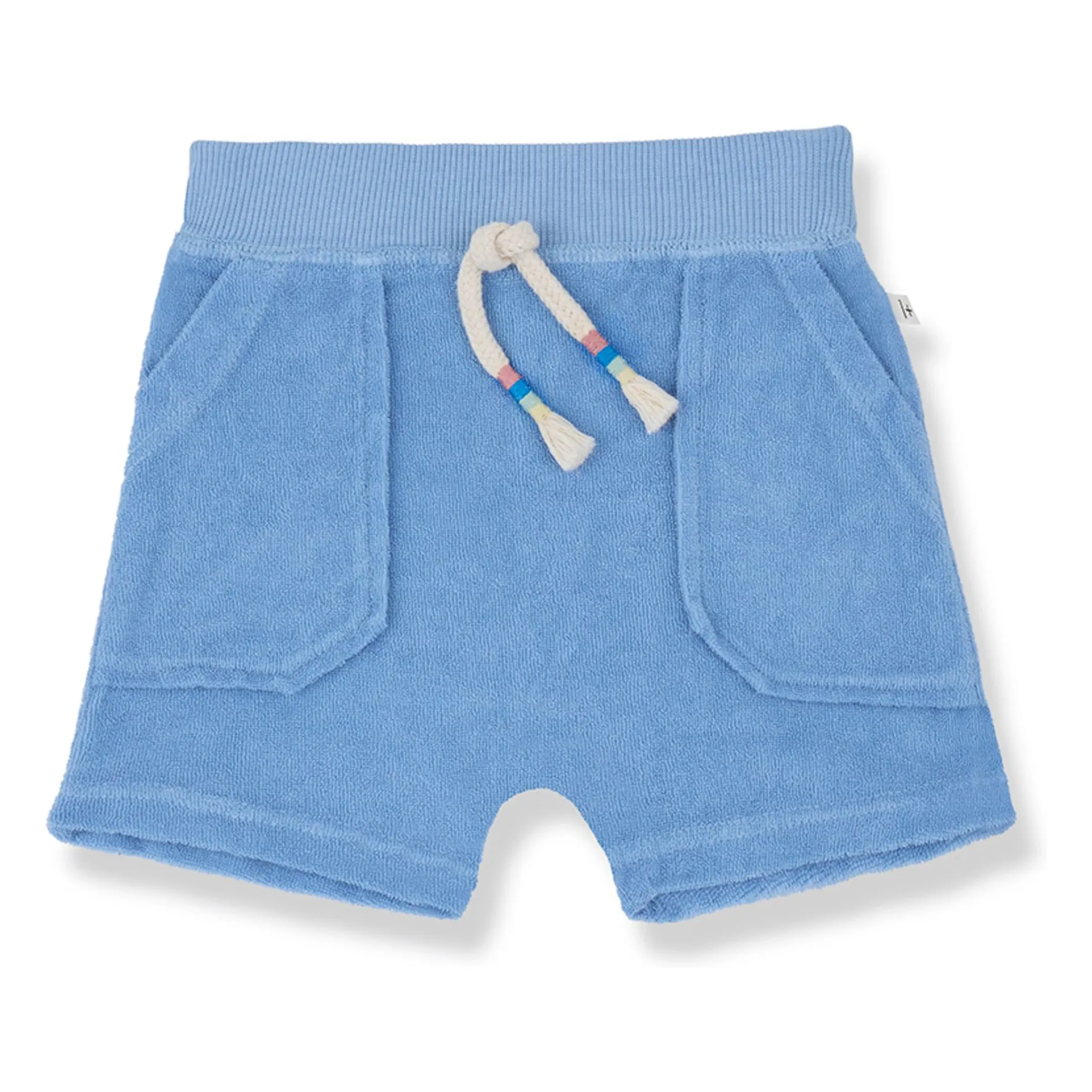 1+ In The Family Light Blue Buger Terry Shorts