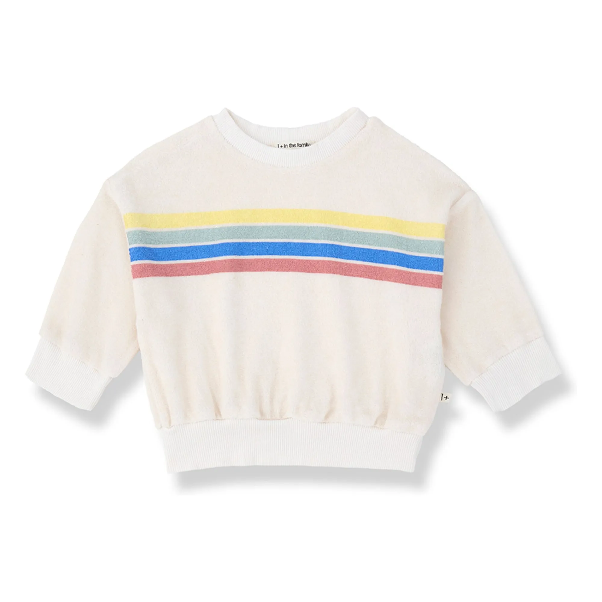 1+ In The Family White Santanyi Striped Terry Sweat Top