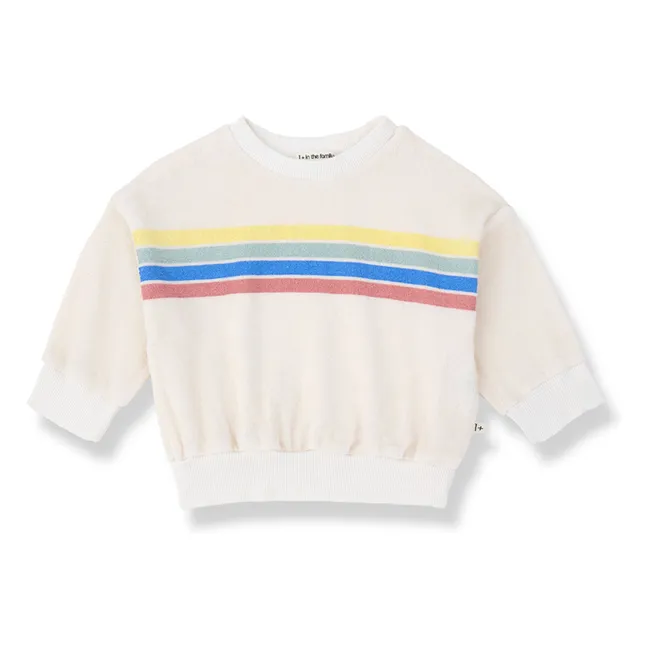 Santanyi Striped Terry Sweat Top | White