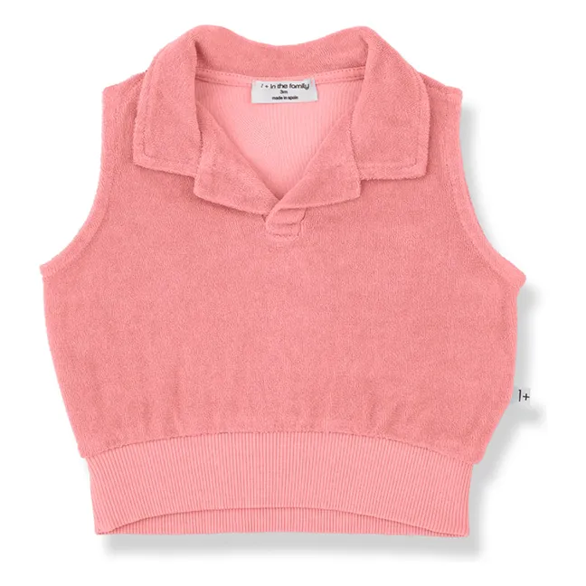 Camiseta de tirantes con cuello polo Selva Eponge | Blush