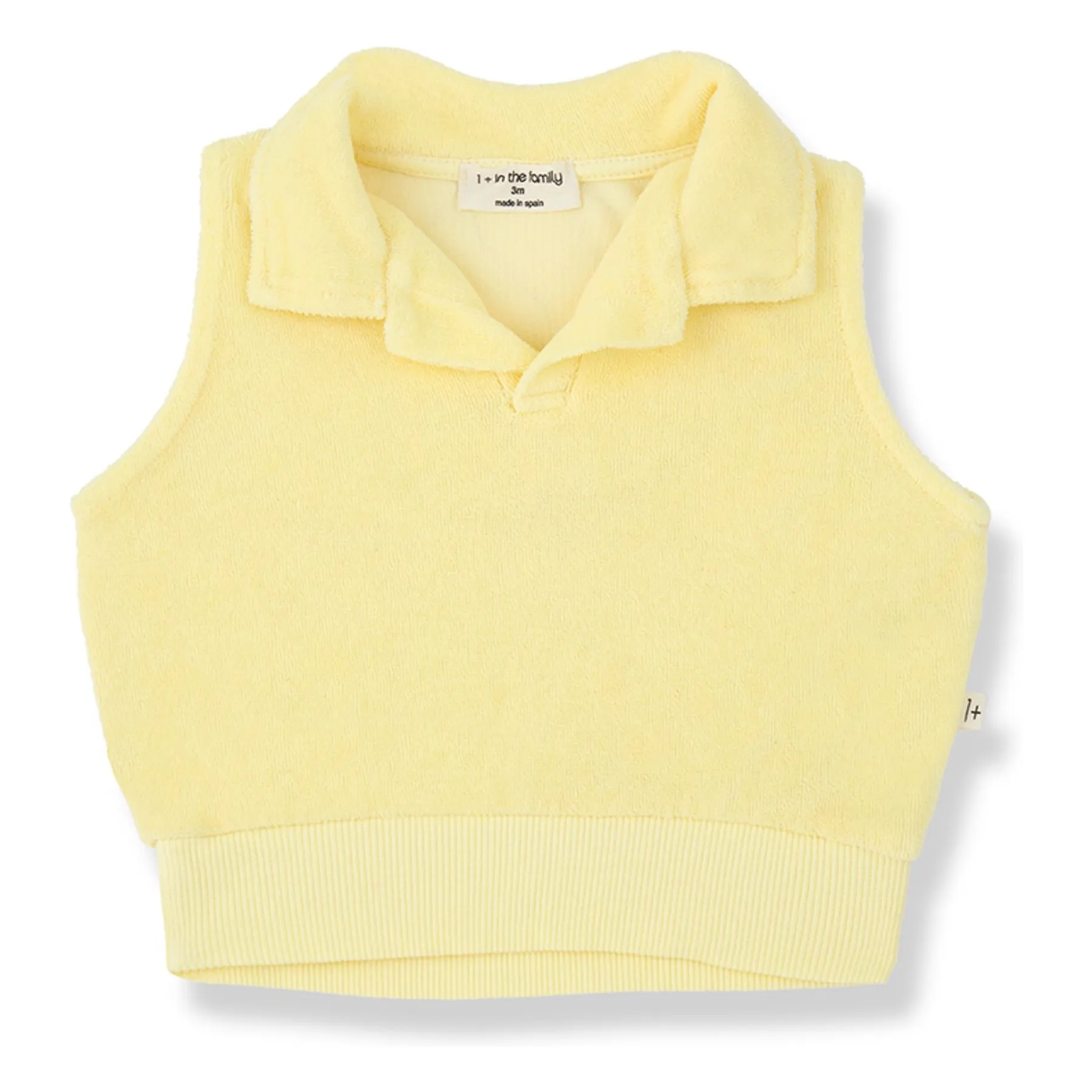 1+ In The Family Yellow Selva Eponge Polo Neck Tank Top
