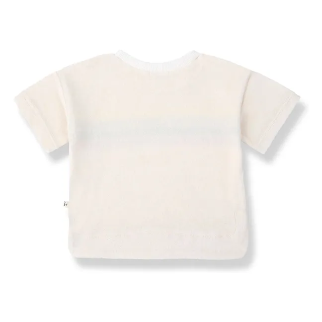 T-Shirt Alocs Gestreift Frottee | Weiß