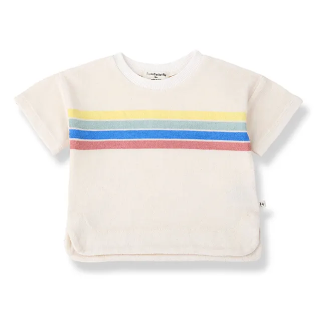 T-Shirt Alocs Gestreift Frottee | Weiß