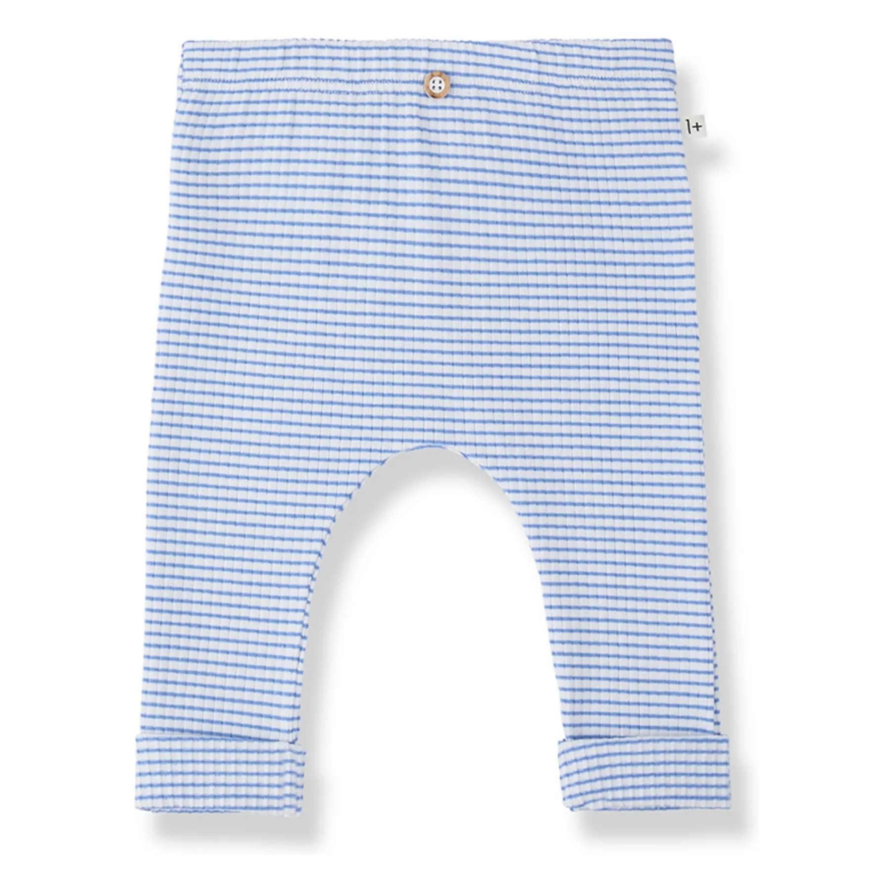1+ In The Family Light Blue Striped Gava Ribbed Legging