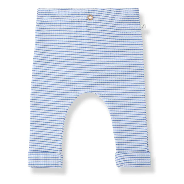 Striped Gava Ribbed Legging | Light blue