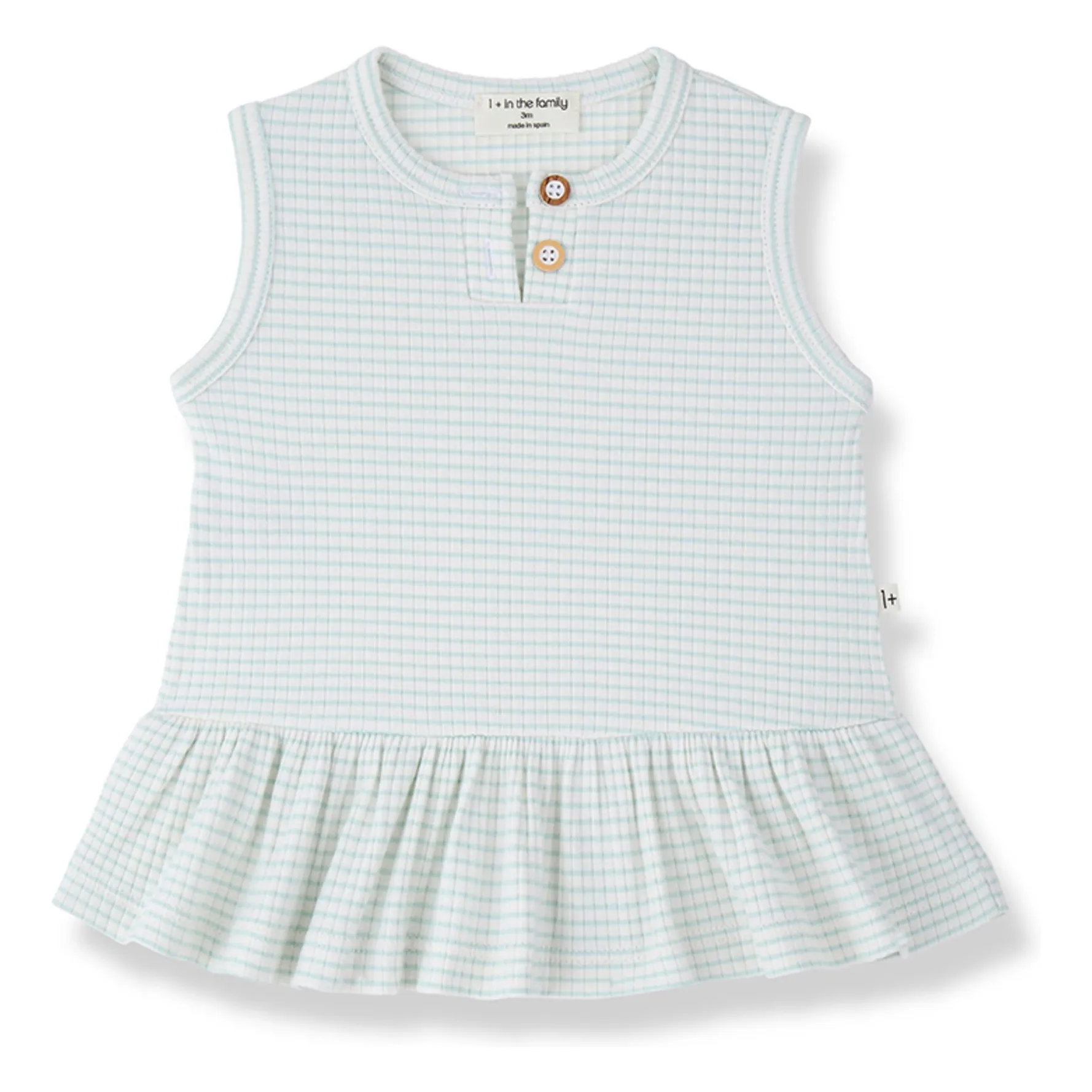 1+ In The Family Almond Green Striped Tamarit Ribbed Dress