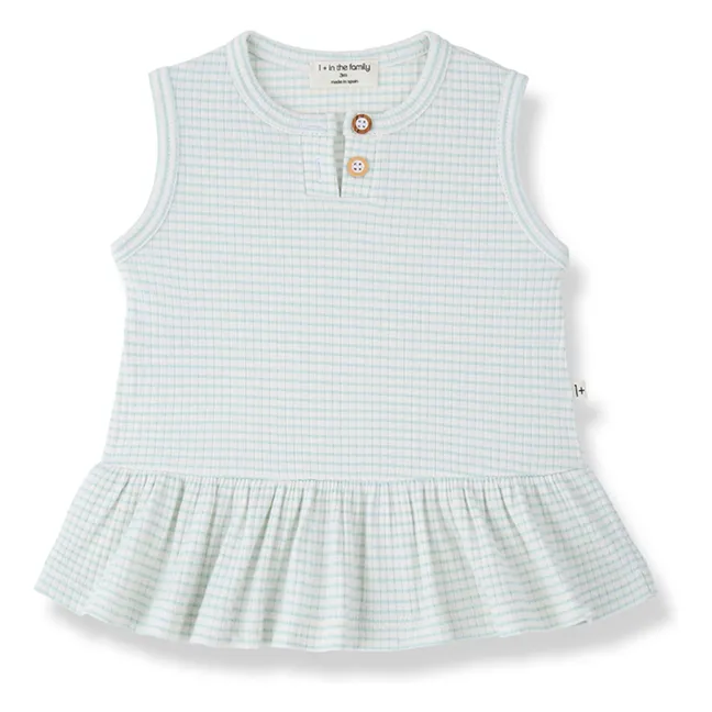 Robe Côtelée Tamarit Rayée  | Vert amande