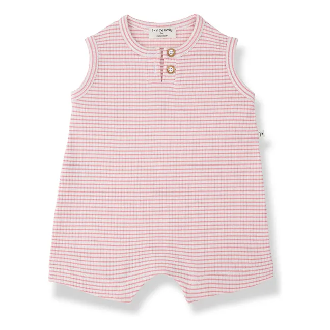 Combishort Côtelée Vendrell Rayée  | Blush