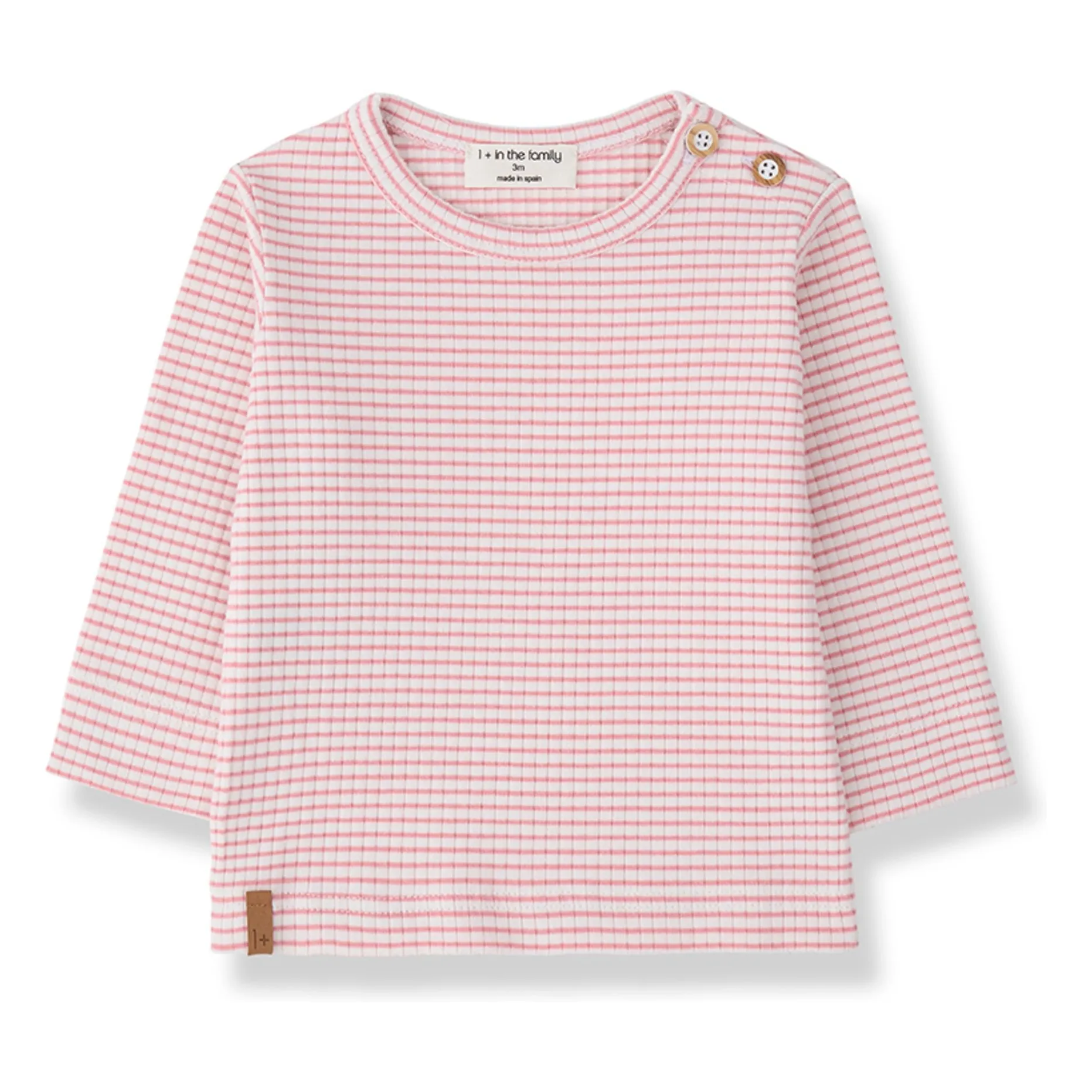 1+ In The Family Blush Perello Ribbed Stripe T-Shirt