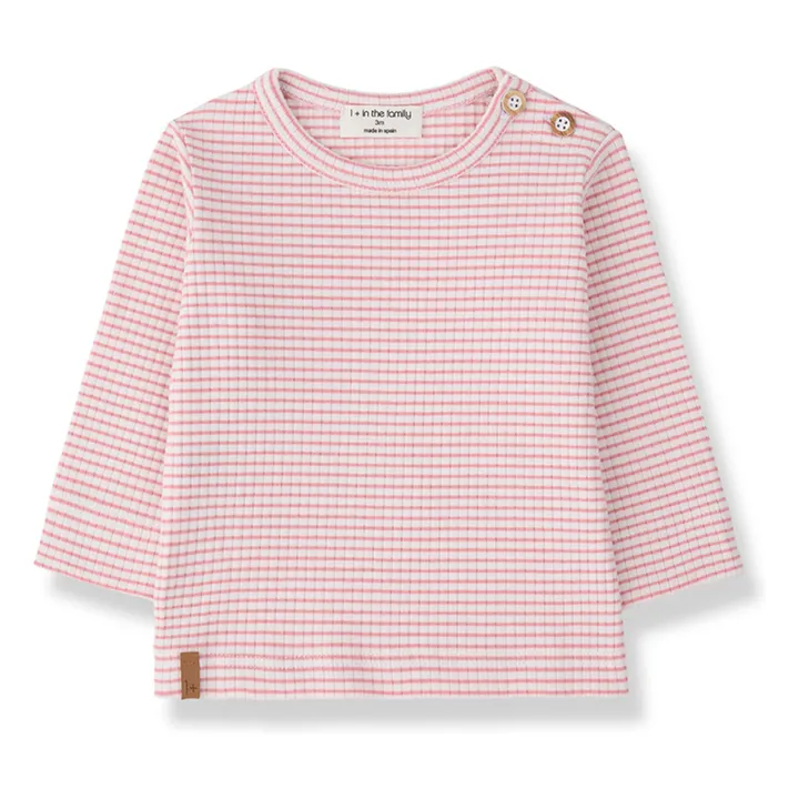 Camiseta de rayas acanalada Perello  | Blush- Imagen del producto n°0