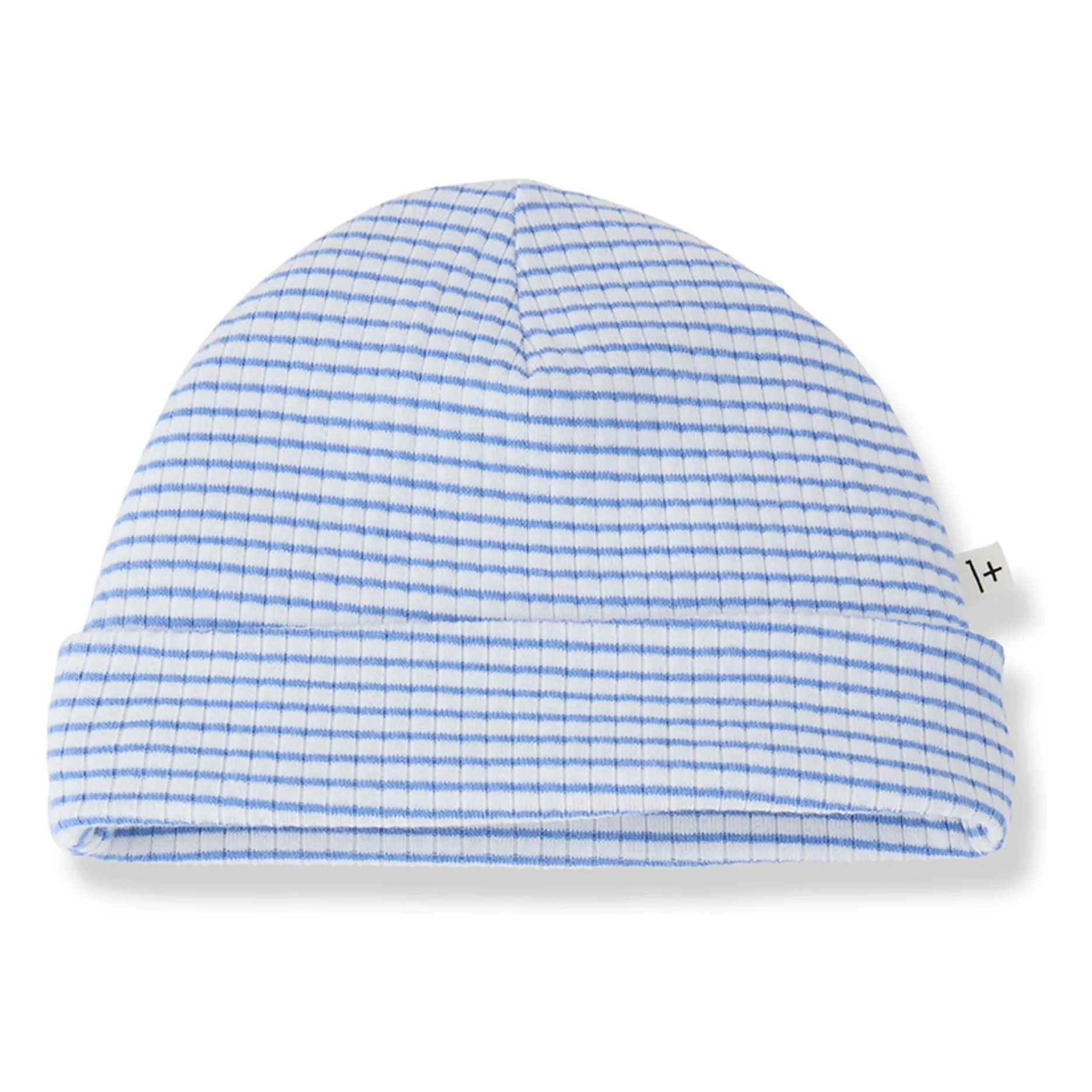 1+ In The Family Light Blue Rio Striped Ribbed Beanie