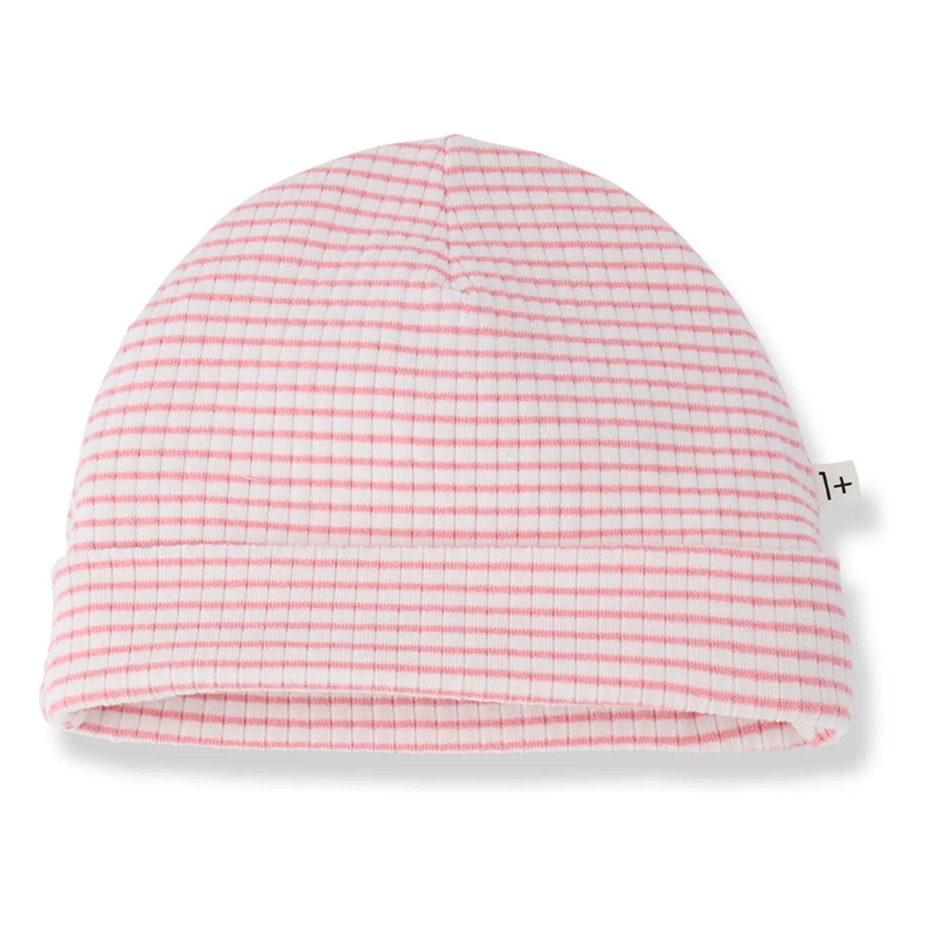 1+ In The Family Blush Rio Striped Ribbed Beanie