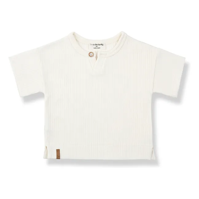 Geripptes T-Shirt Vilanova  | Weiß