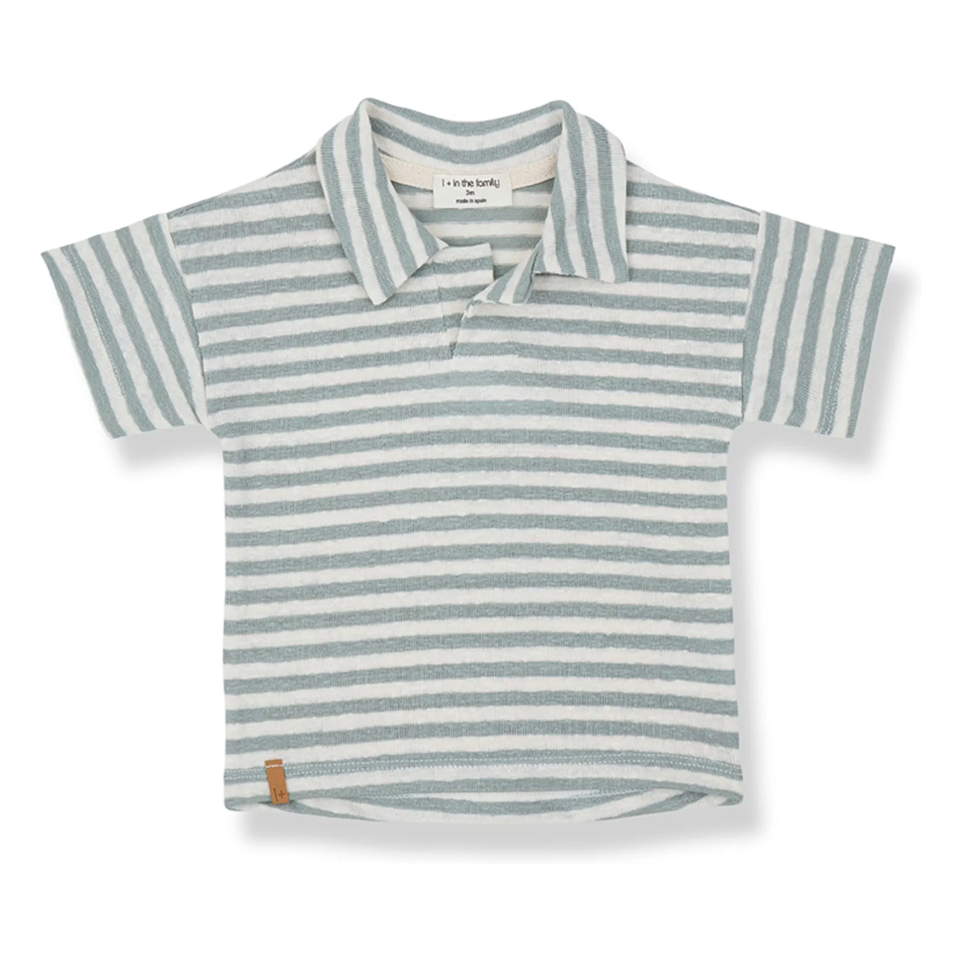 Polo Borrassa Rayé Lin | Vert d'eau- Image produit n°0