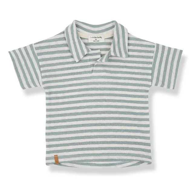 Polo Borrassa Rayé Lin | Vert d'eau