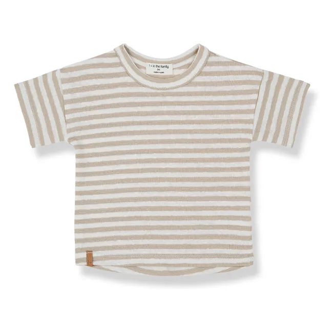 T-shirt Saus Rayé Lin | Beige