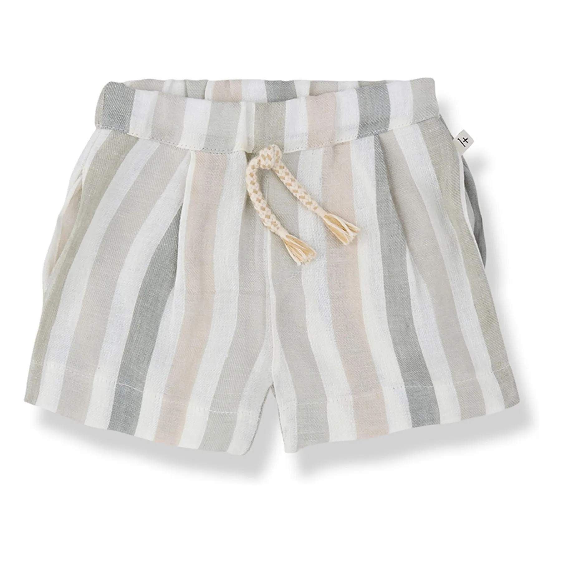 1+ In The Family Ecru Vilopriu Striped Linen Bermuda Shorts