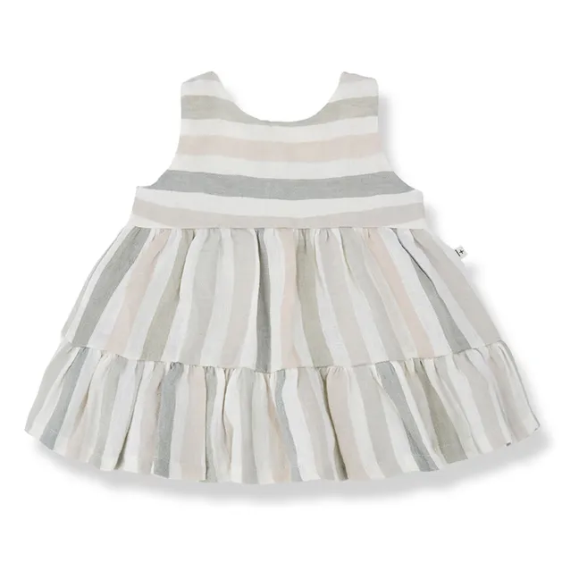 Striped Linen Calonge Dress | Ecru