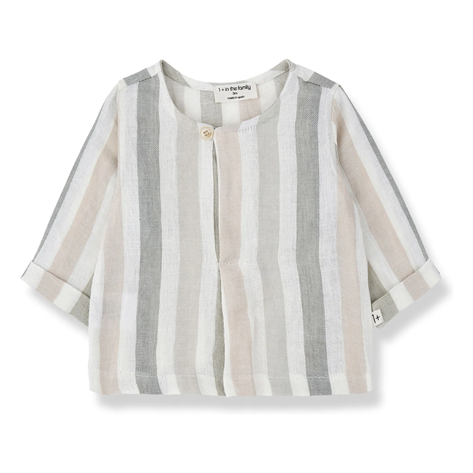1+ In The Family Ecru Casavells Striped Linen Shirt