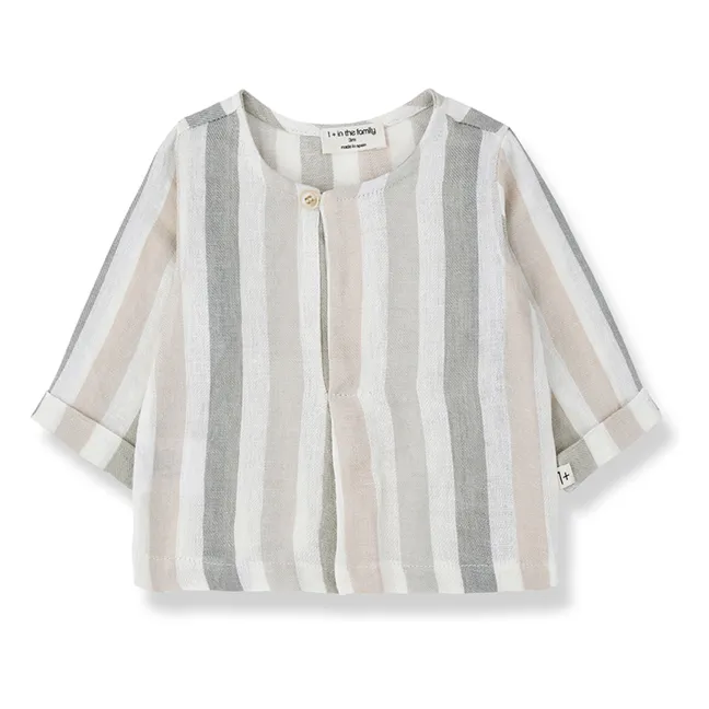 Casavells Striped Linen Shirt | Ecru