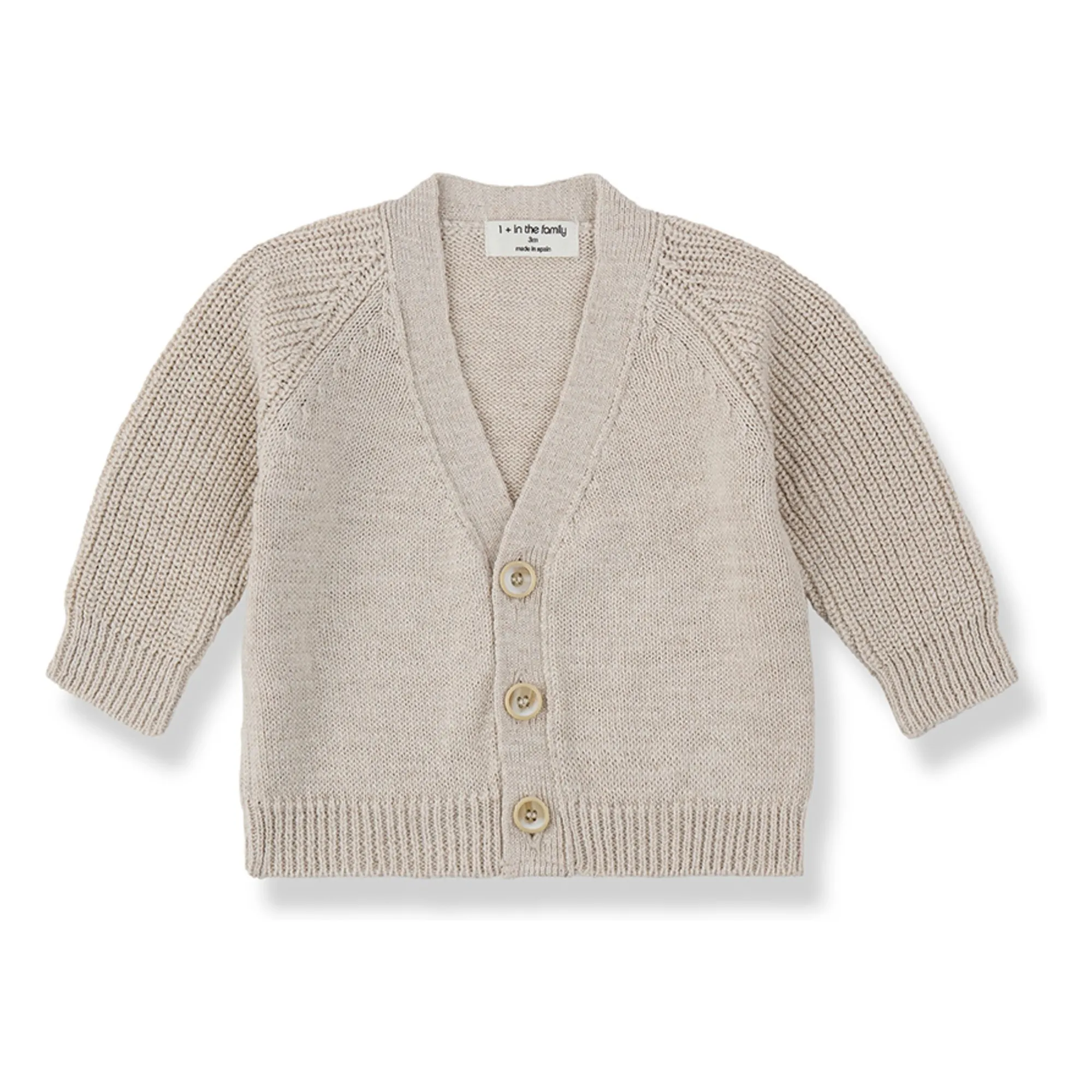 1+ In The Family Beige Cardigan Portol Linen