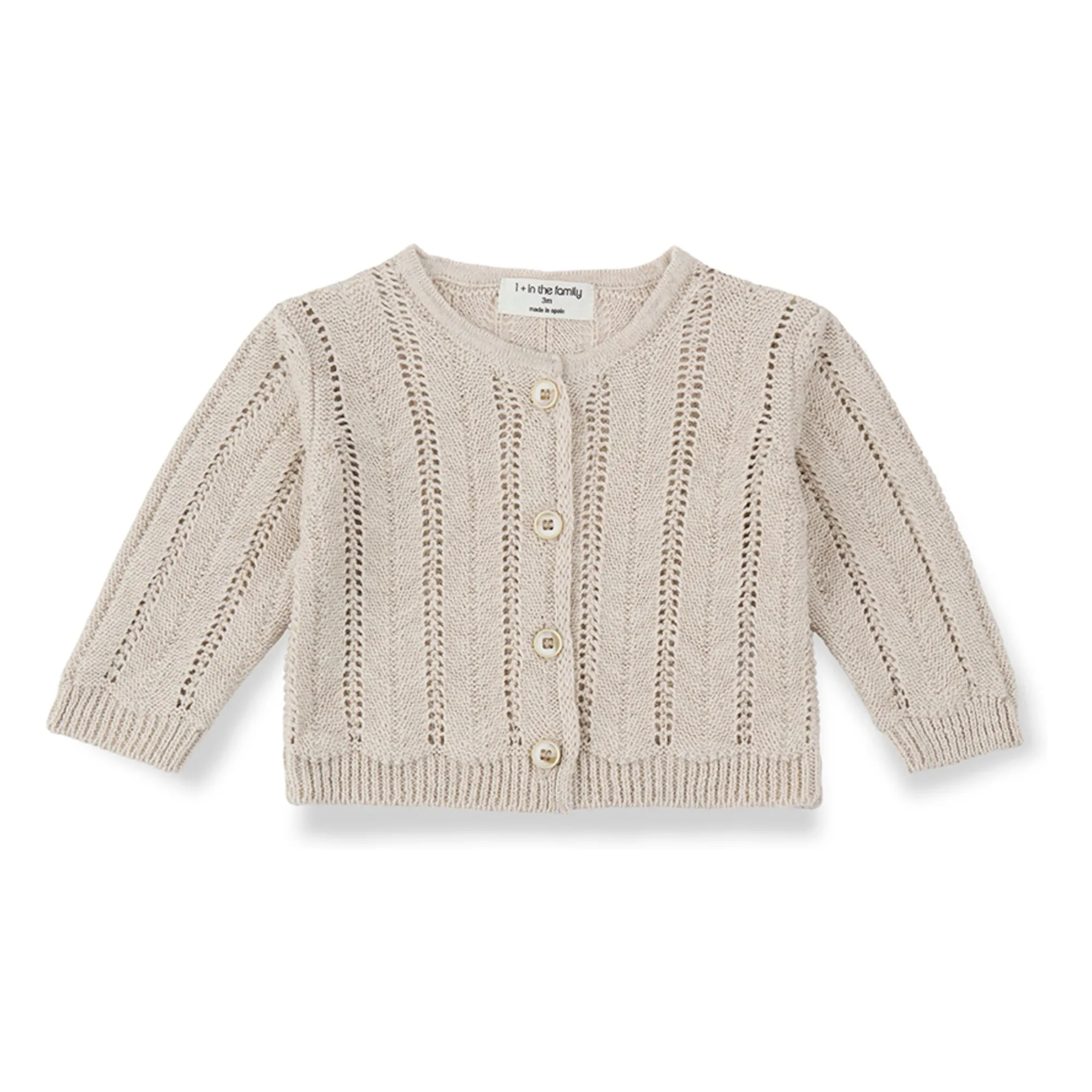 1+ In The Family Beige Cardigan Xelida Linen