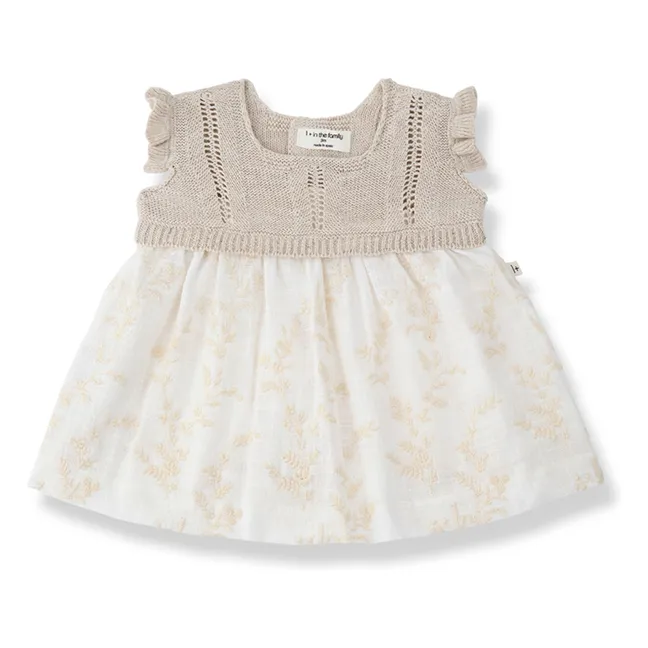 Robe Brodée Soana | Ecru