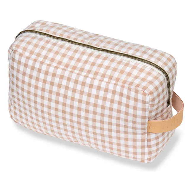 Trousse de toilette Vichy | Taupe