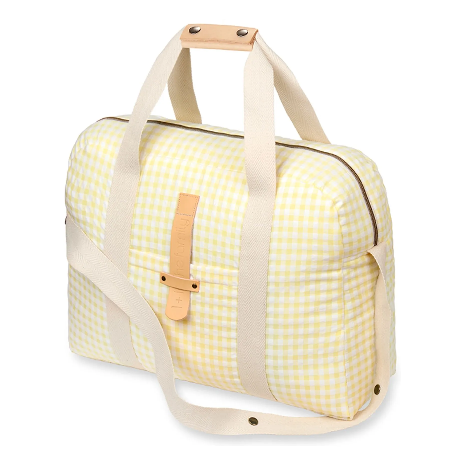 1+ In The Family Pale Yellow Vichy Maternity Bag
