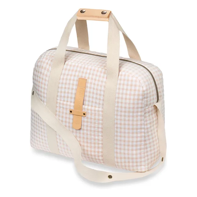 Bolsa de maternidad Vichy | Beige rosado