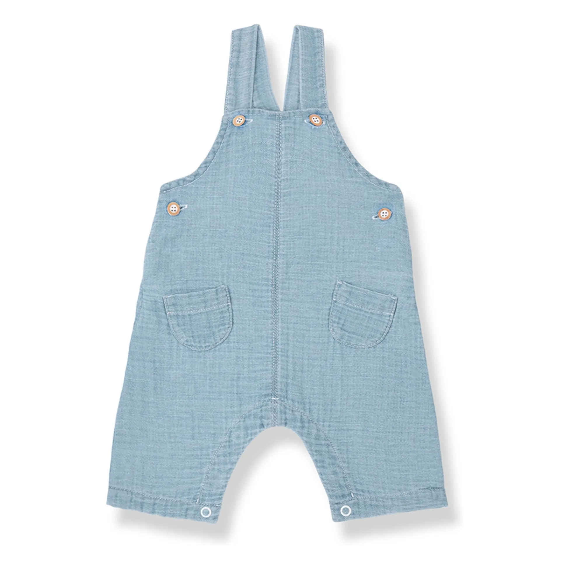 1+ In The Family Light Blue Pilo Denim Dungarees