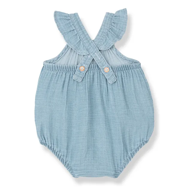 Pelele vaquero Yanina Ruffles | Azul Claro