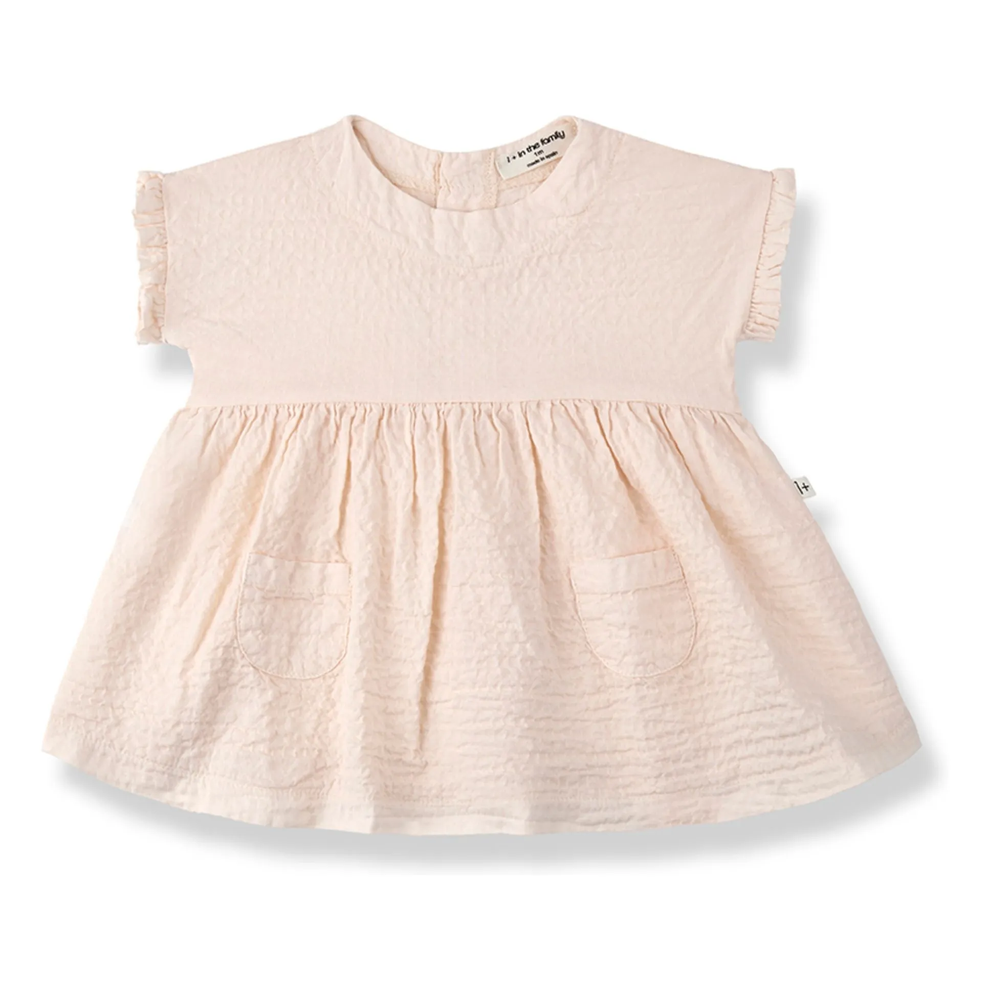 1+ In The Family Beige Pink Troya Seersucker Dress
