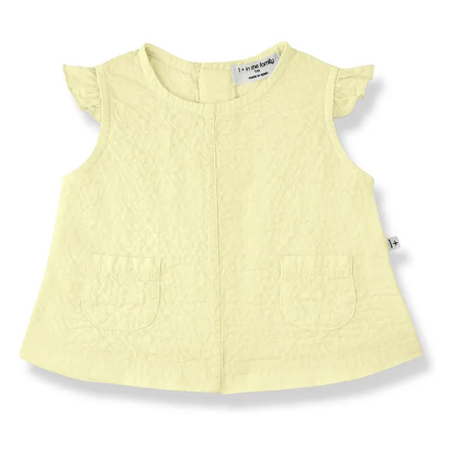 Apolonia Seersucker blouse and bloomer set | Pale yellow