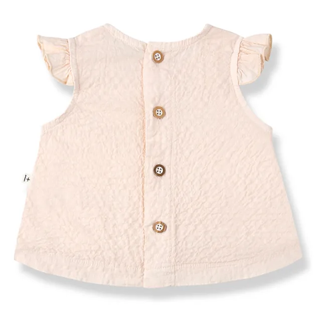 Apolonia Seersucker blouse and bloomer set | Beige pink