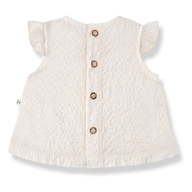 Conjunto de blusa y blusón Apolonia Seersucker | Crudo