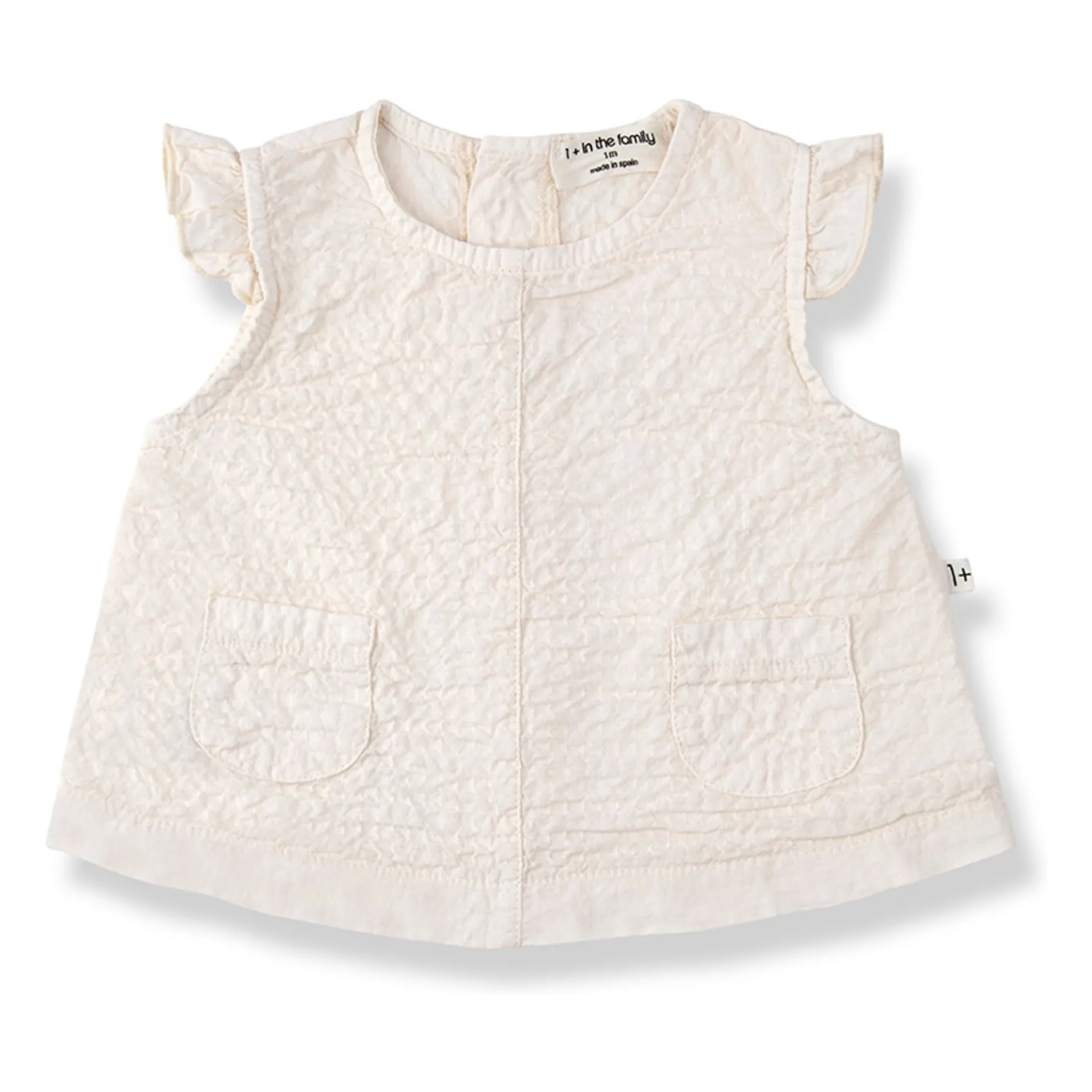 1+ In The Family Ecru Apolonia Seersucker Blouse And Bloomer Set
