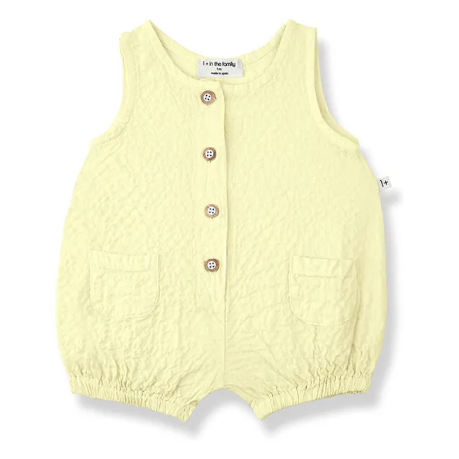 Barboteuse Etolia Seersucker | Jaune pâle