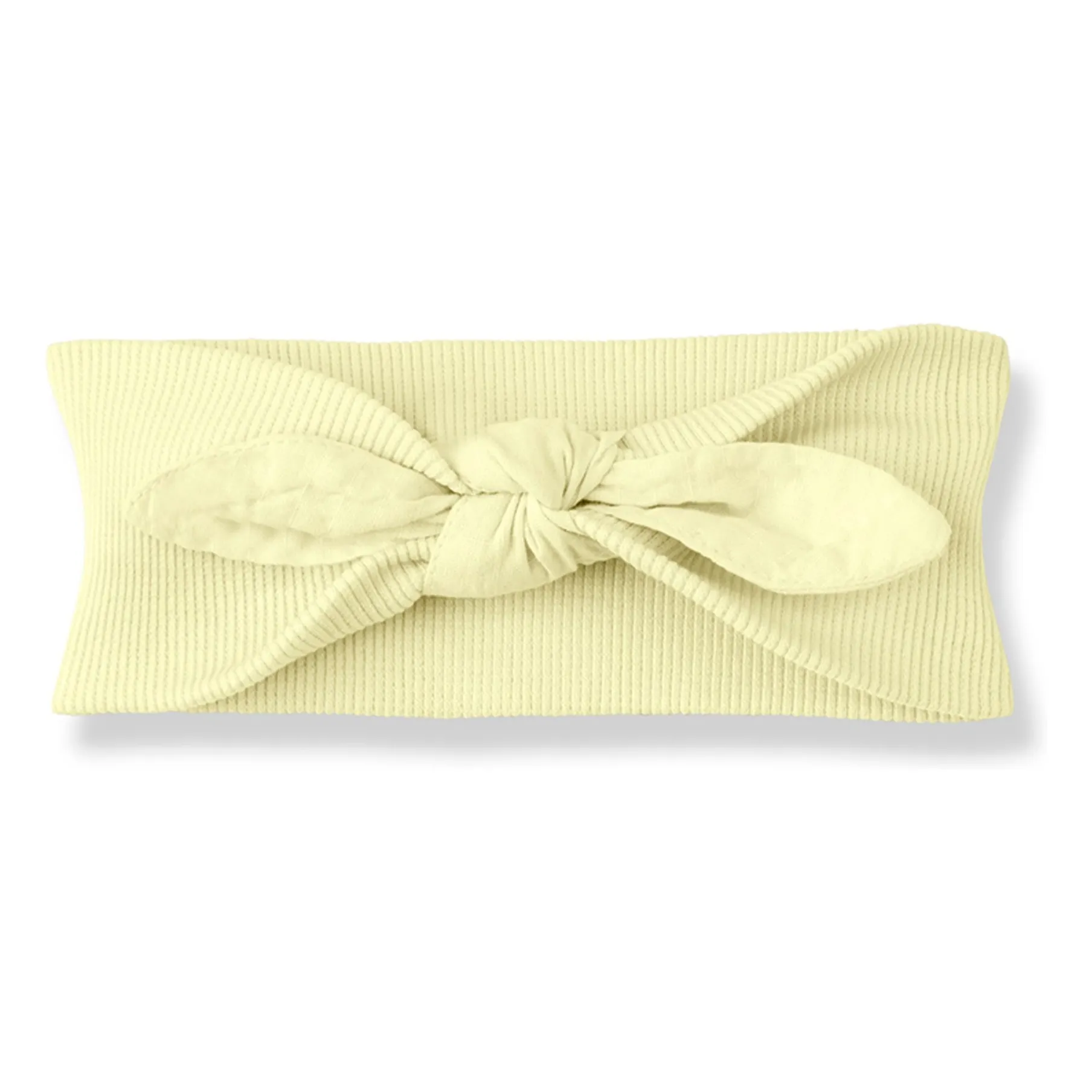 1+ In The Family Pale Yellow Noa Knot Headband Seersucker